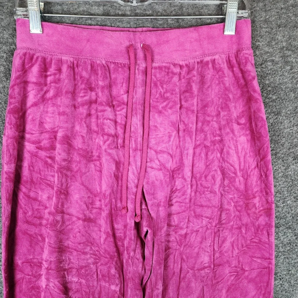 Kim Rogers Tracksuit Womens PM Pink Velour 2 Piece Set Full Zip Pants EUC
